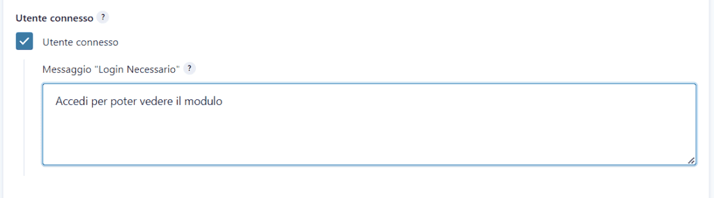 Modulo Solo Utenti Connessi Gravity Forms