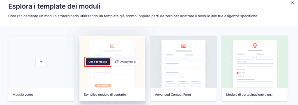 Template Modulo Di Contatto Semplice Gravity Forms