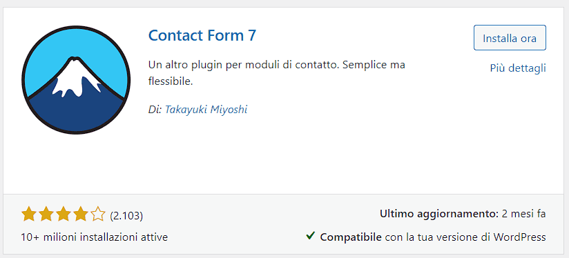 Contact Form 7 Scheda Plugin 2024