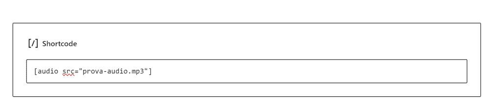 Esempio Blocco Shortcode