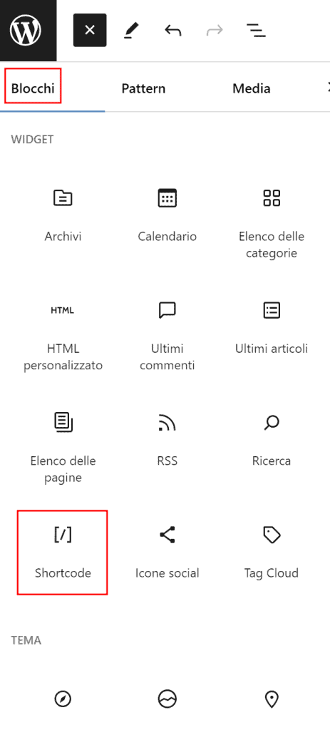 Shortcode Su WordPress Con Gutenberg