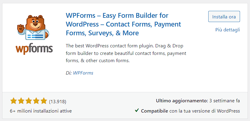 Wpforms Scheda Plugin 2024