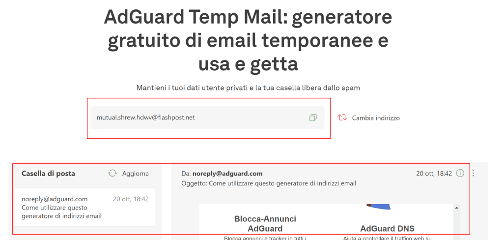 Adguard Mail Temporanea