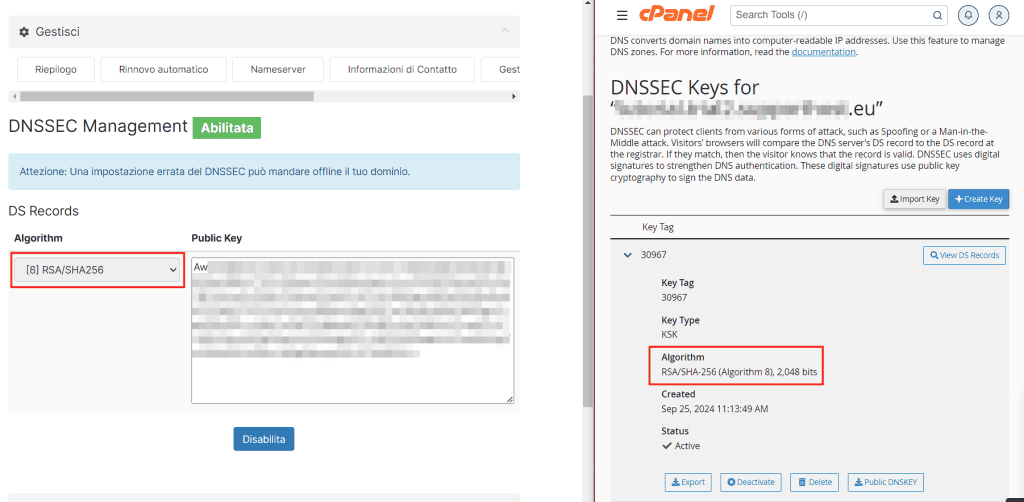 Attivazione Dnssec Dominio Eu Passo1