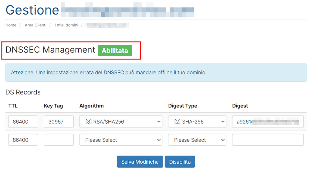 Dnssec Abilitato