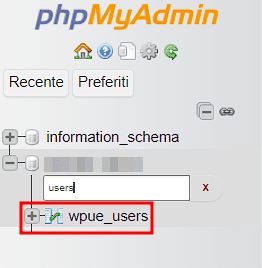 Tabella Wp Users Phpmyadmin Cambiare Password