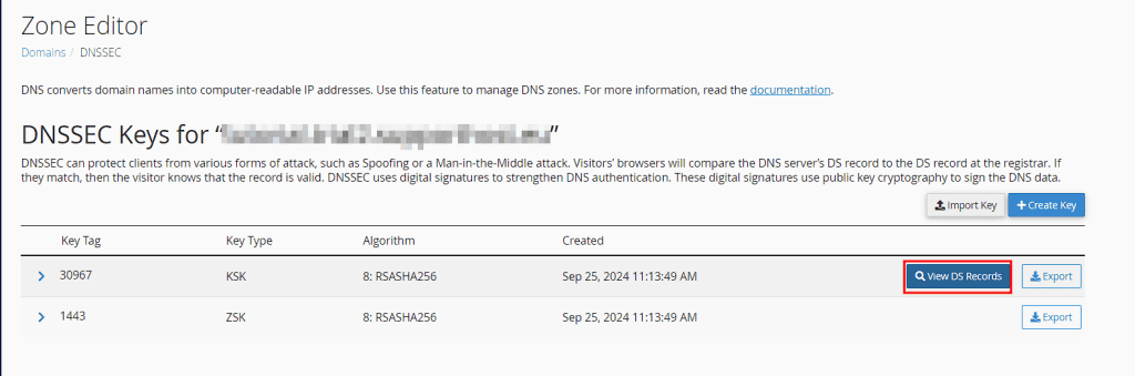 Zone Editor Dnssec View Ds Records