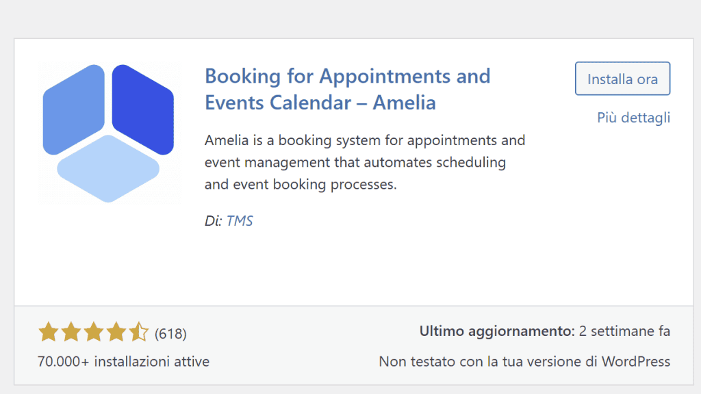 Amelia Plugin Prenotazioni WordPress