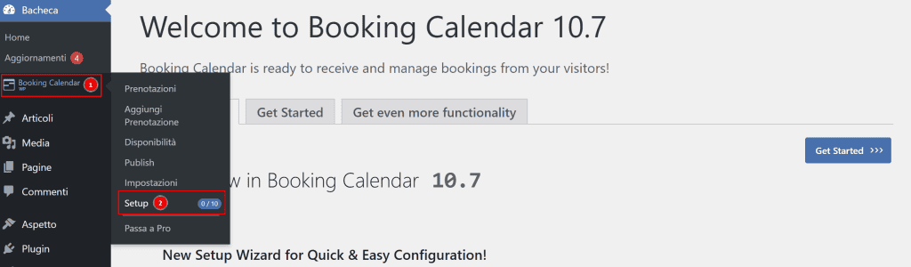 Booking Calendar Setup