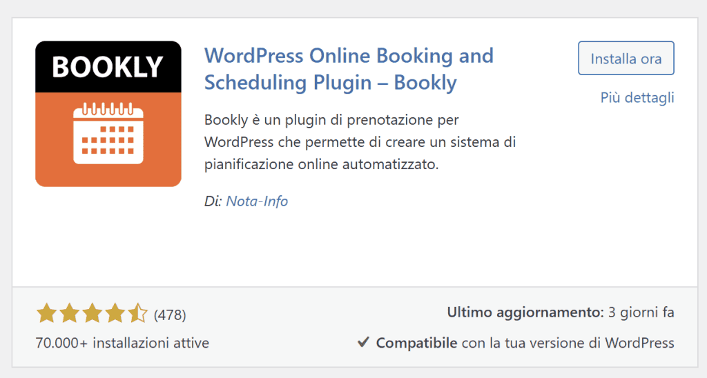 Bookly Plugin Prenotazioni WordPress