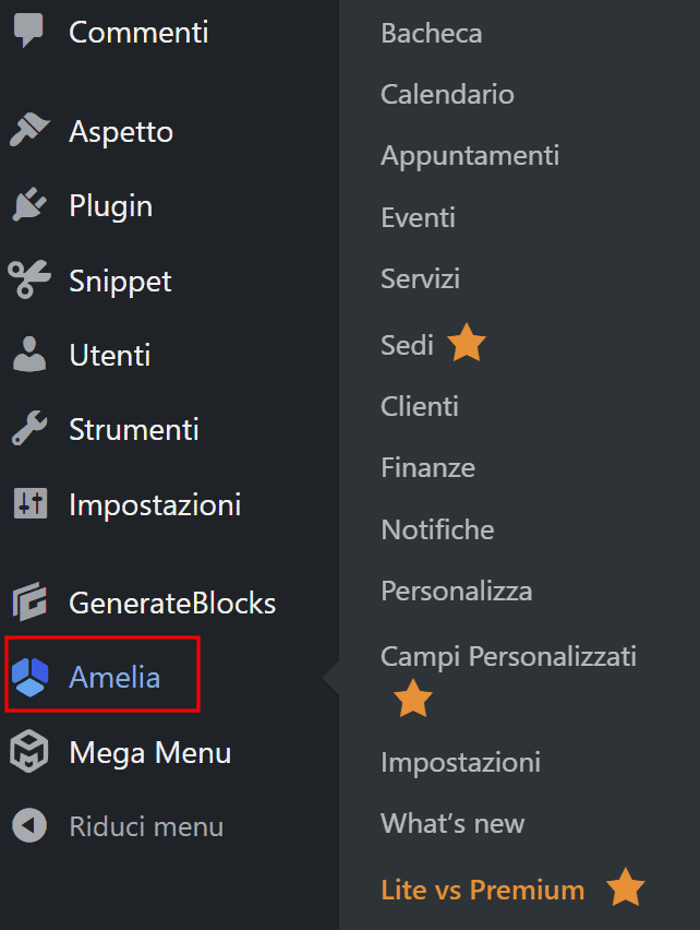 Configurazione Plugin Prenotazioni Amelia