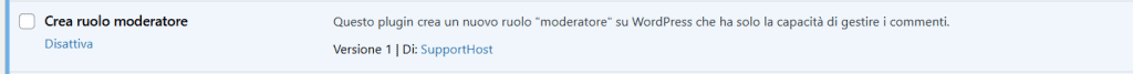 Plugin Custom Crea Ruolo Moderatore