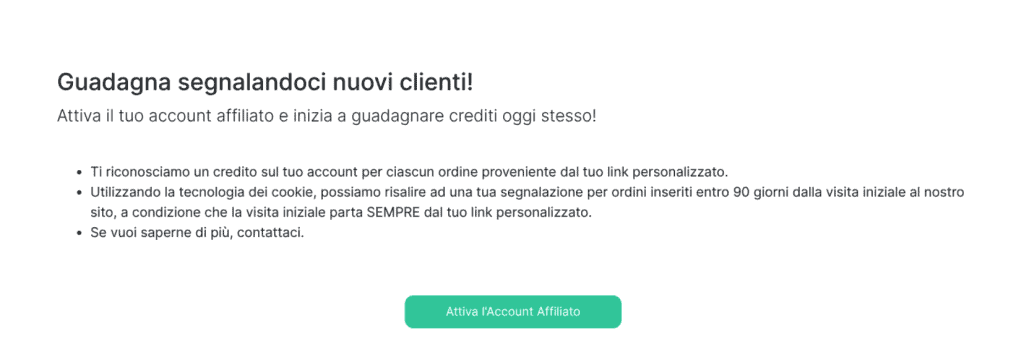 Attiva Account Affiliato