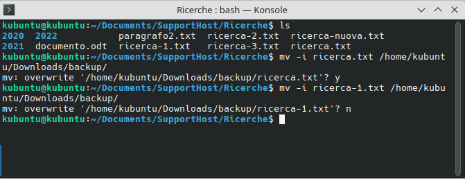 Comando Mv Opzione I Esempio