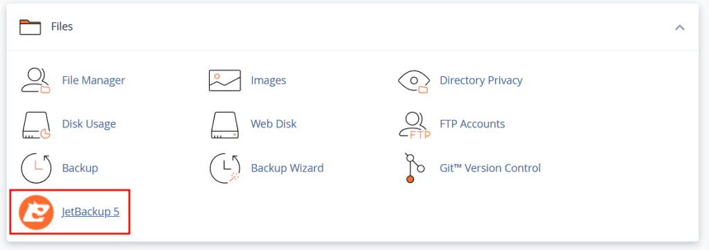 Cpanel Aprire Jetbackup5