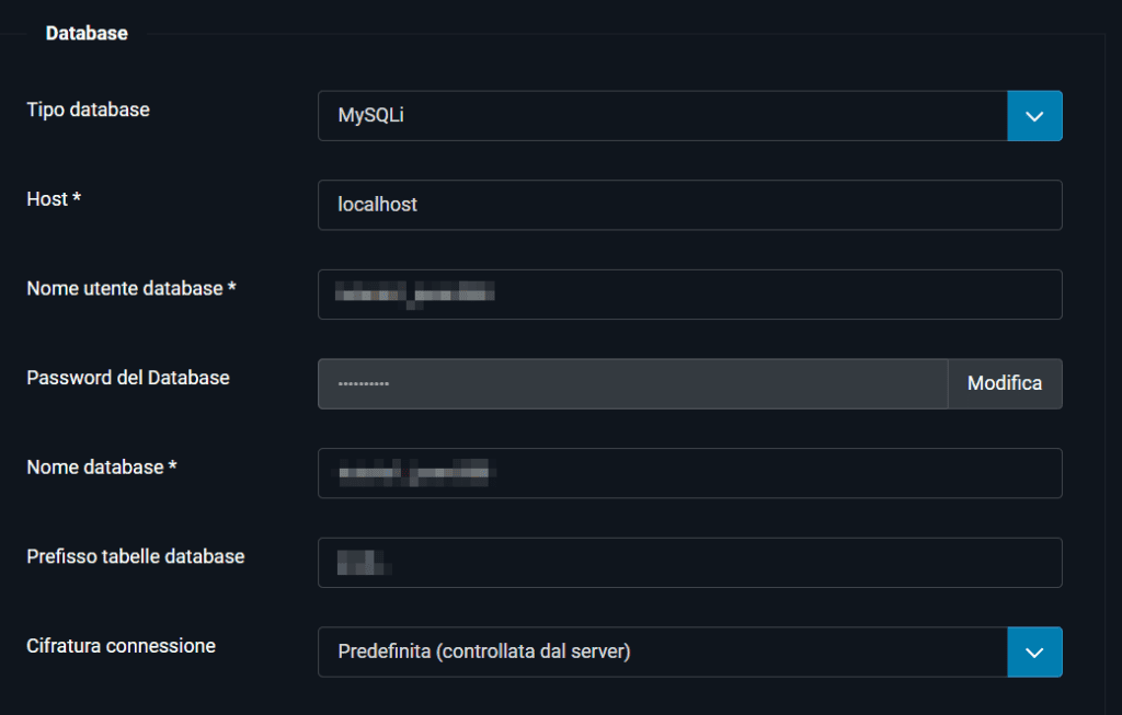 Informazioni Database Joomla Per Migrazione