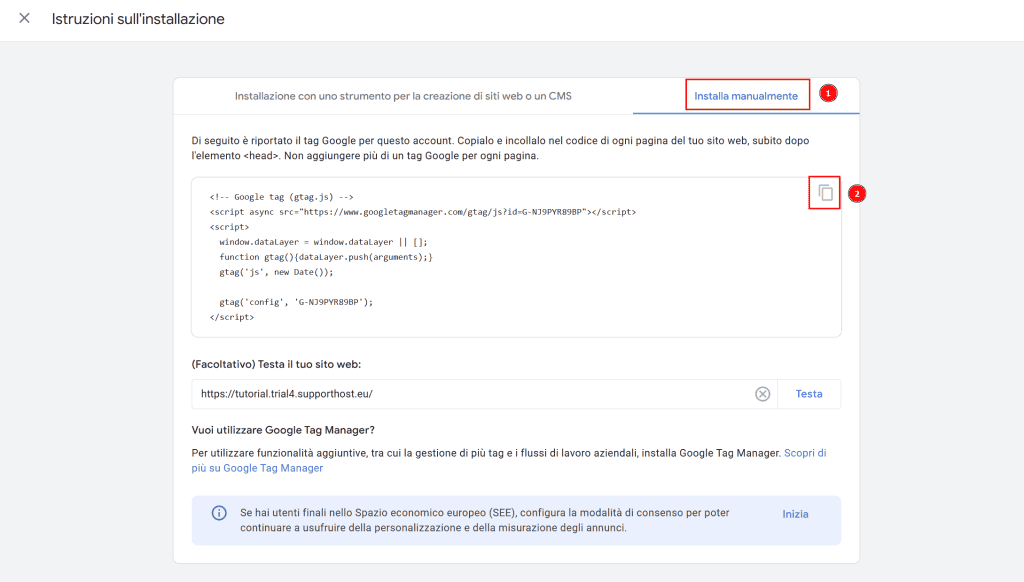 Installare Manualmente Google Analytics WordPress