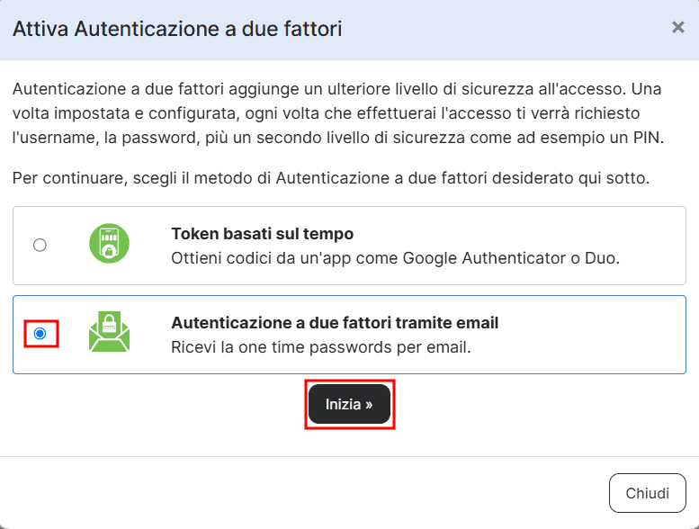 Autenticazione Due Fattori Supporthost Via Email