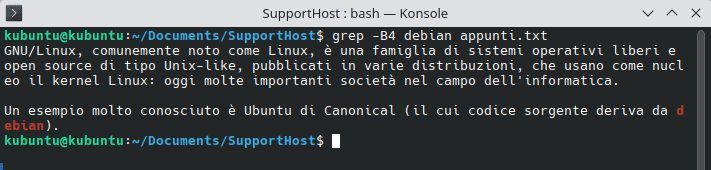 Grep Con Opzione B