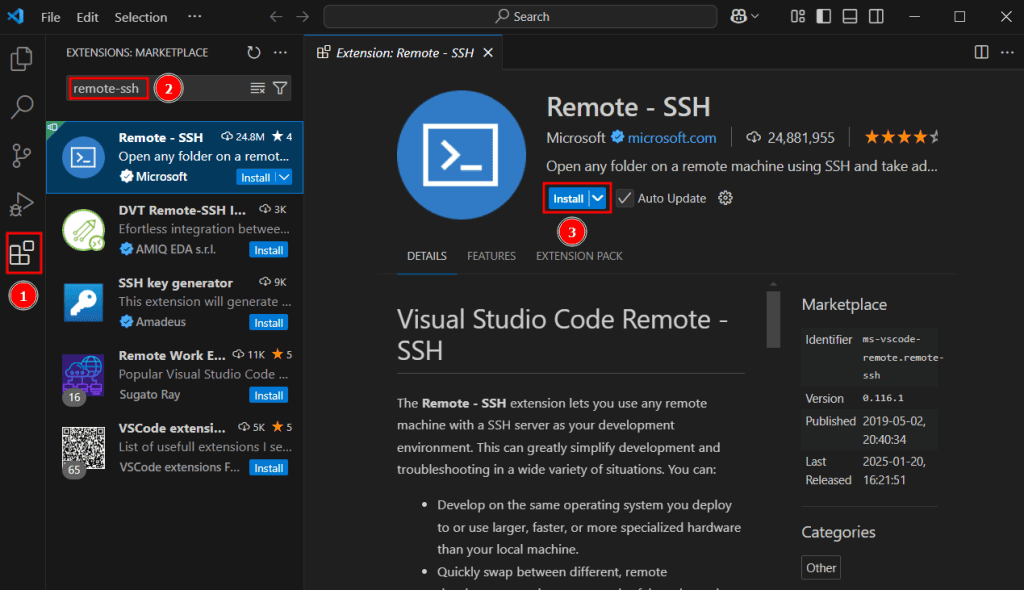 Installare Remote Ssh Estensione Visual Studio Code