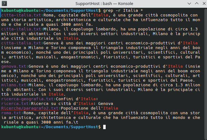 Ricerca Grep Includendo Sottocartelle