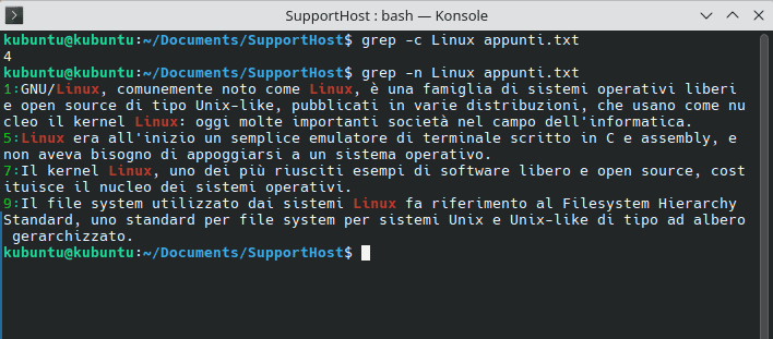 Usare Grep Con Opzione C Contare Righe