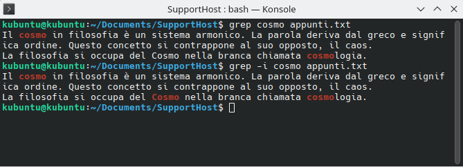 Usare Grep Con Opzione I