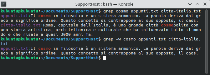 Usare Grep Con Opzione W