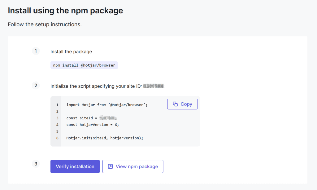 Hotjar Npm Package