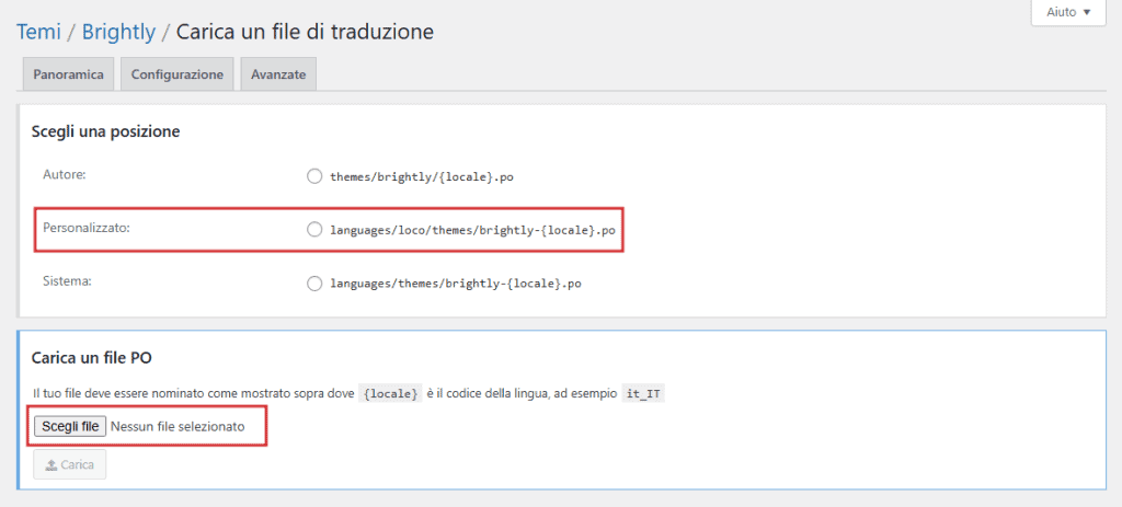 Loco Translate Temi Carica File Traduzione