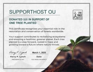 2025 03 One Tree Planted Certificate