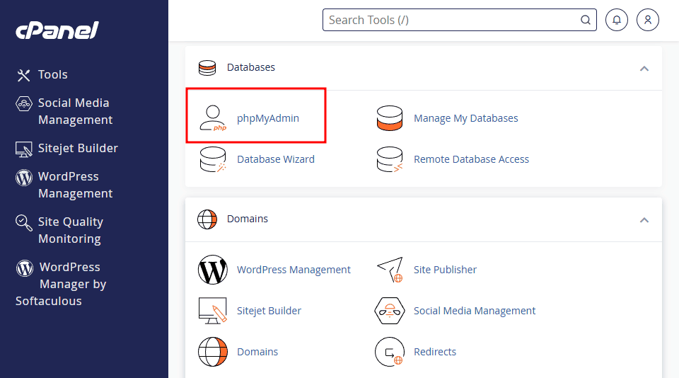 Cpanel Phpmyadmin