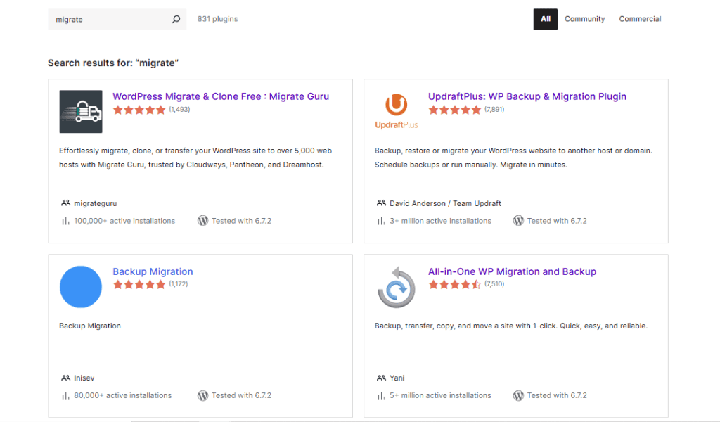 Migliori Plugin Migrazione WordPress