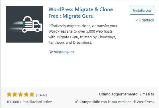 Migrate Guru Plugin Migrazione Siti WordPress
