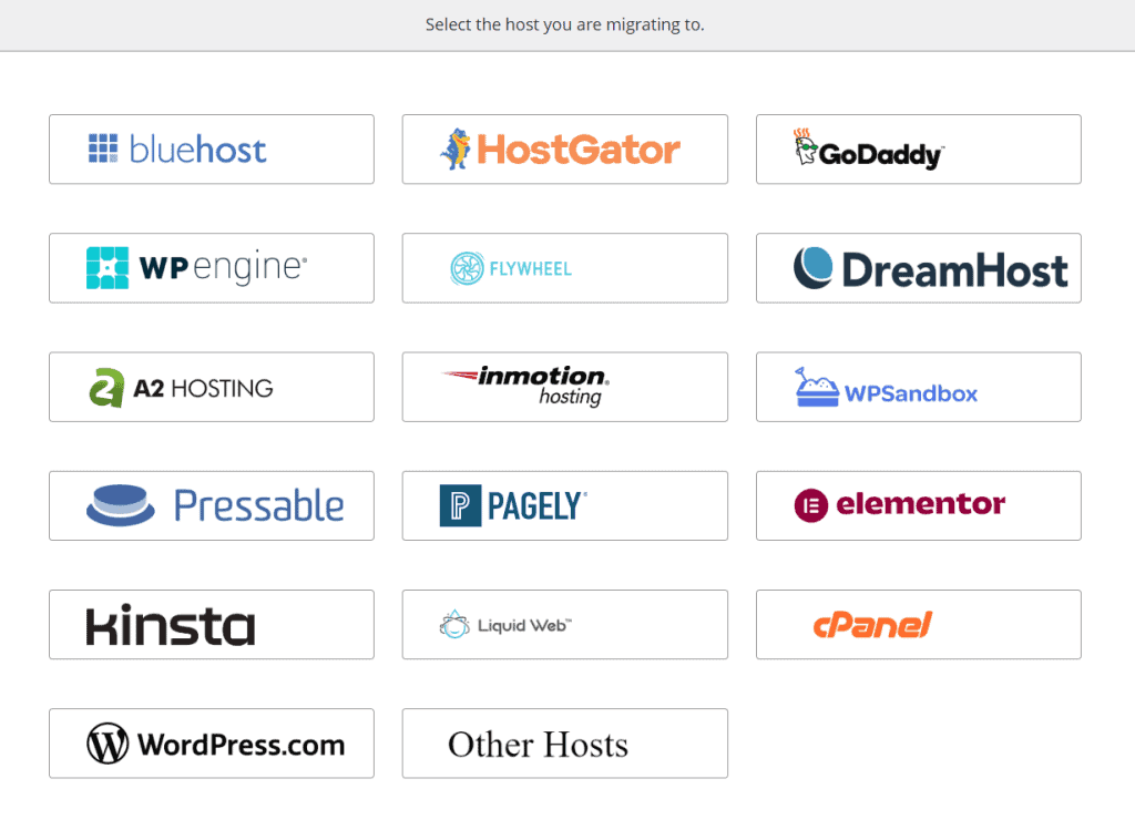 Migrate Guru Select Hosts