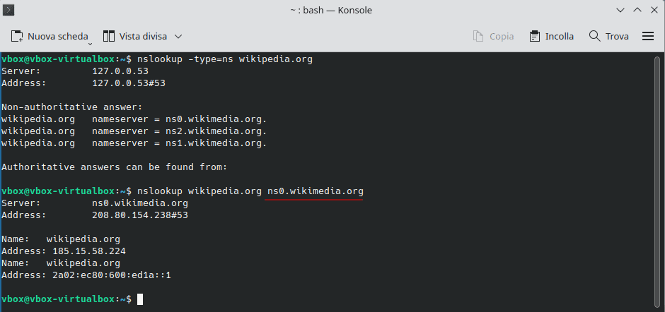 Nslookup Informazioni Nameserver