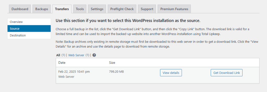 Total Upkeep Transfers Download Link Source