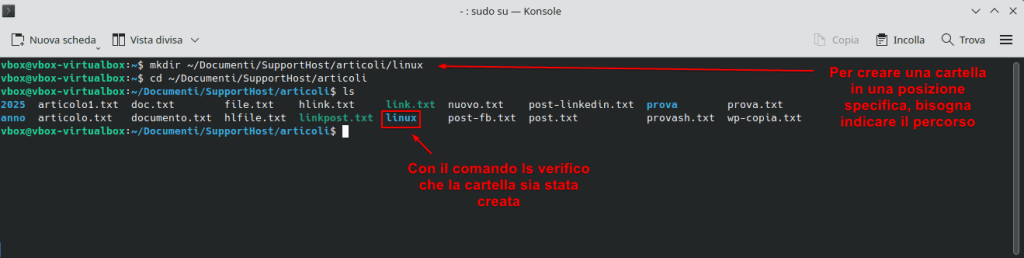 Creare Cartella Percorso Specifico Comando Mkdir