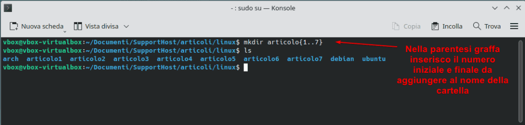 Creare Cartelle Multiple Numerate Mkdir