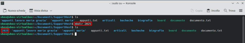 Creare Nuova Cartella Con Comando Mkdir