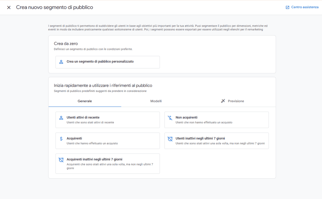 Ga4 Amministrazione Crea Nuovo Segmento Pubblico