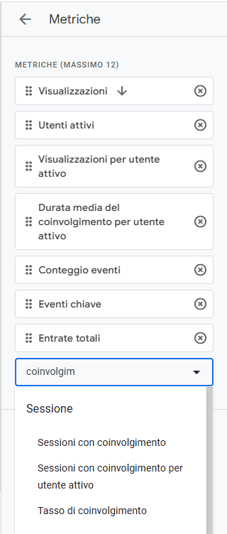 Ga4 Personalizza Rapporto Aggiungere Metriche