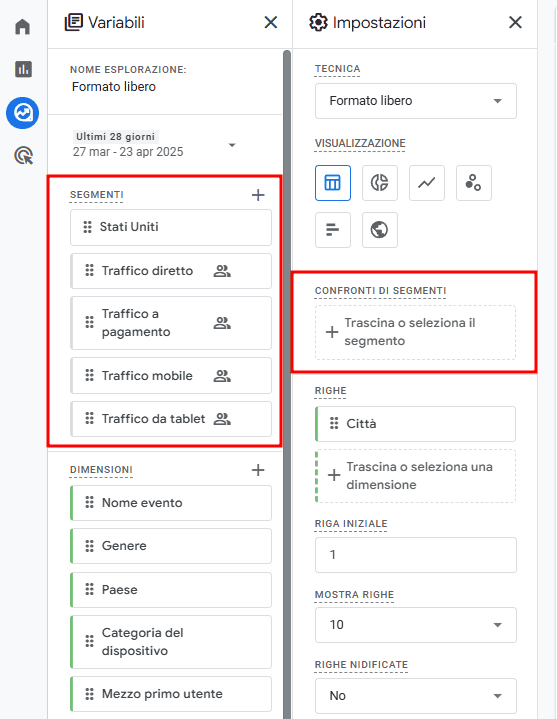 Google Analytics Segmenti