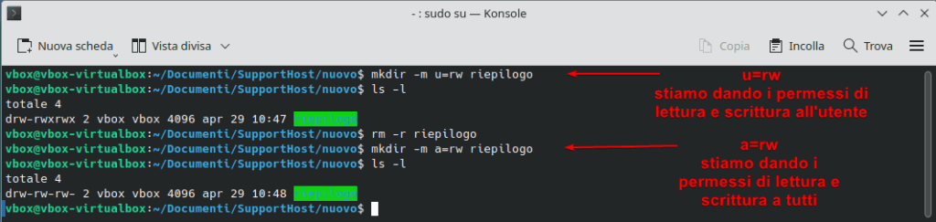Mkdir Impostare Permessi Simbolici