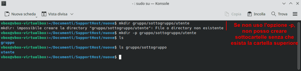 Mkdir Opzione P Cartelle Sottocartelle