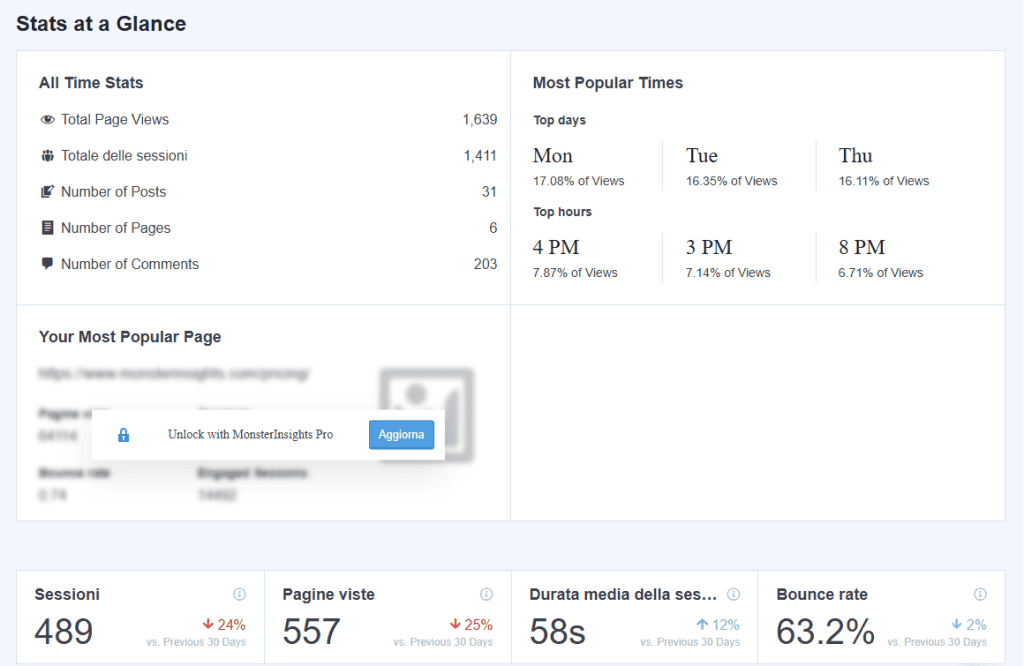 Monsterinsights Stats At A Glance