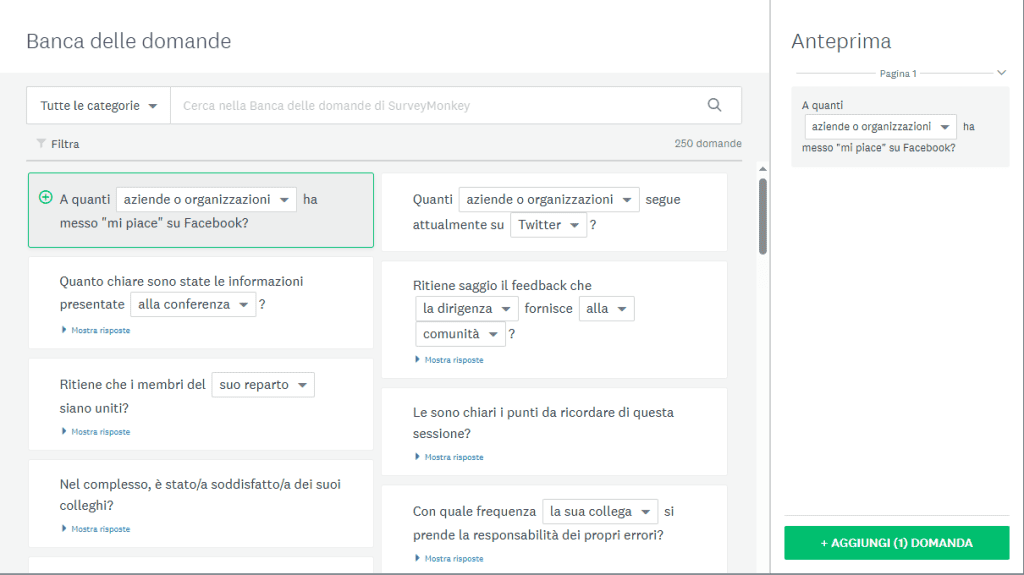 Banca Domande Surveymonkey