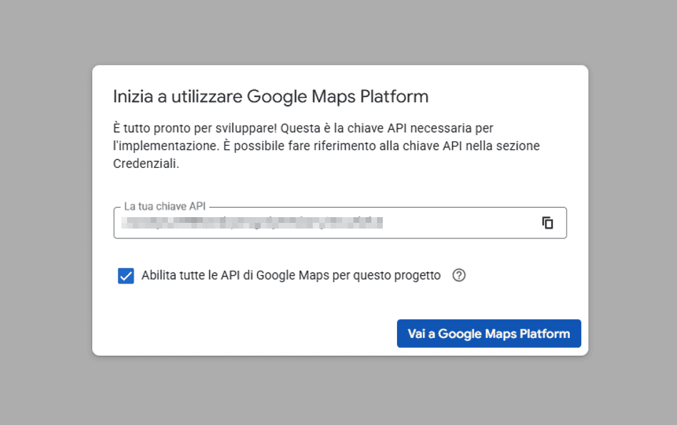 Chiave Api Google Maps Platform