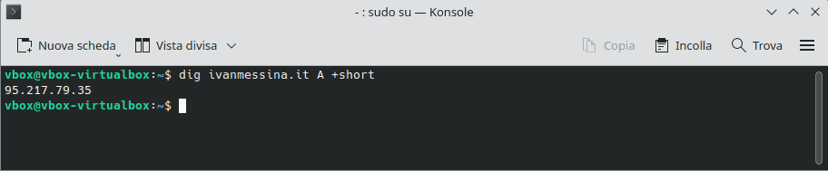 Comando Dig Opzione Short