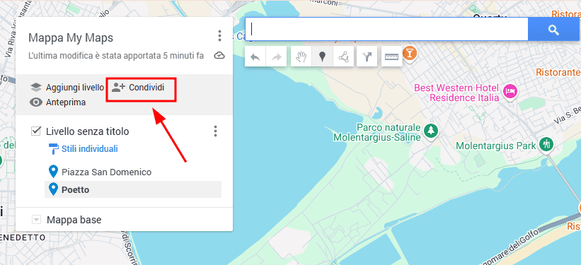 Condividi Mappa Google My Maps